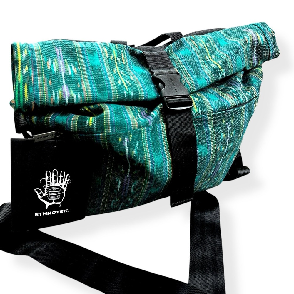 NEW ETHNOTEK Cyclo Foldover Laptop Sling Messenger Bag Work‎ Guatemala 4 Padded